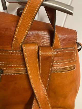 Mochila de cuero auténtico para hombre