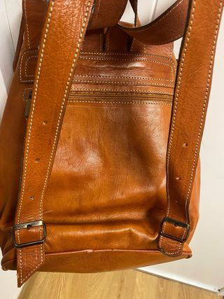 Mochila de cuero auténtico para hombre