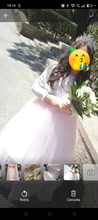 Vestito da comunione bianco e rosa