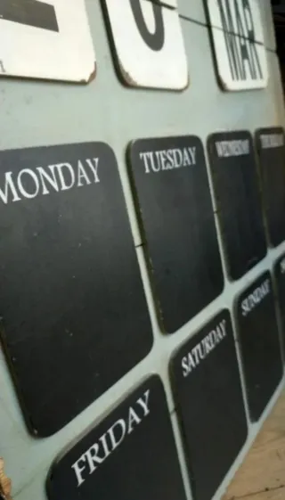 Calendario Pizarra Decorativo Madera Metal