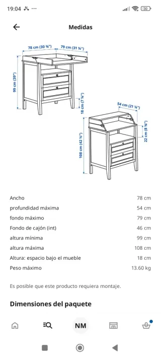 Cambiador IKEA blanco