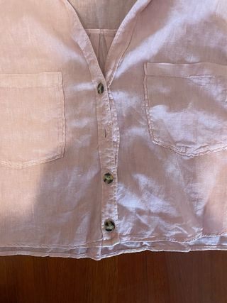 Blusa Rosa Zara Manga Corta