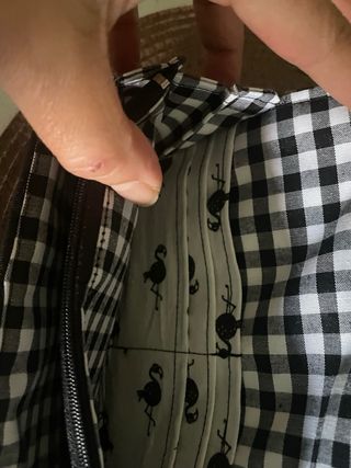 Conjunto Bolso Cartera y Llavero Cuadros