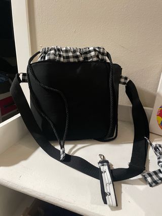 Conjunto Bolso Cartera y Llavero Cuadros