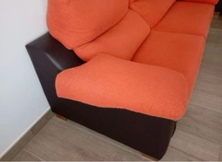 Sofá 3+2 plazas marrón y naranja