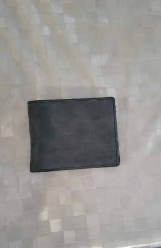 Portafoglio uomo grigio pelle scamosciata