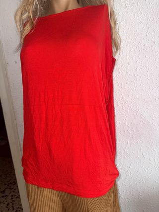 Camiseta roja talla M mujer oversize blusa ancha