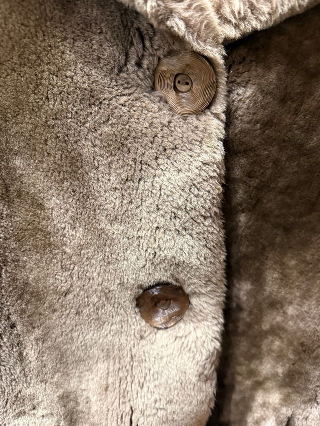 Jaqueta de Lã Autêntica Bege/Marrom