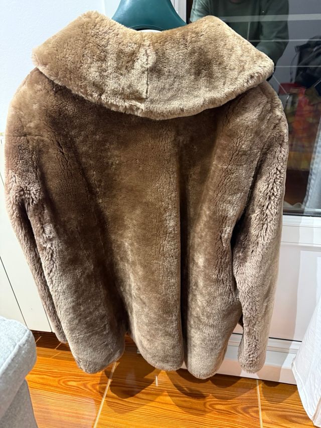 Jaqueta de Lã Autêntica Bege/Marrom