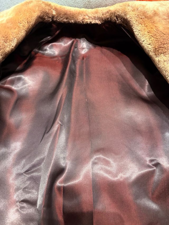 Jaqueta de Lã Autêntica Bege/Marrom