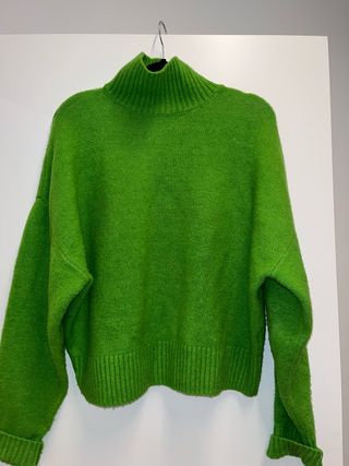 Jersey Zara Verde Cuello Alto Mujer