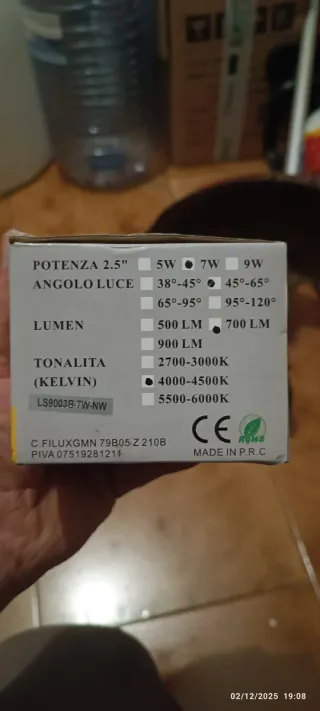 3 faretti LED da incasso