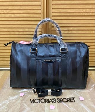 Bolsa viaje Victoria's Secret negra rayas