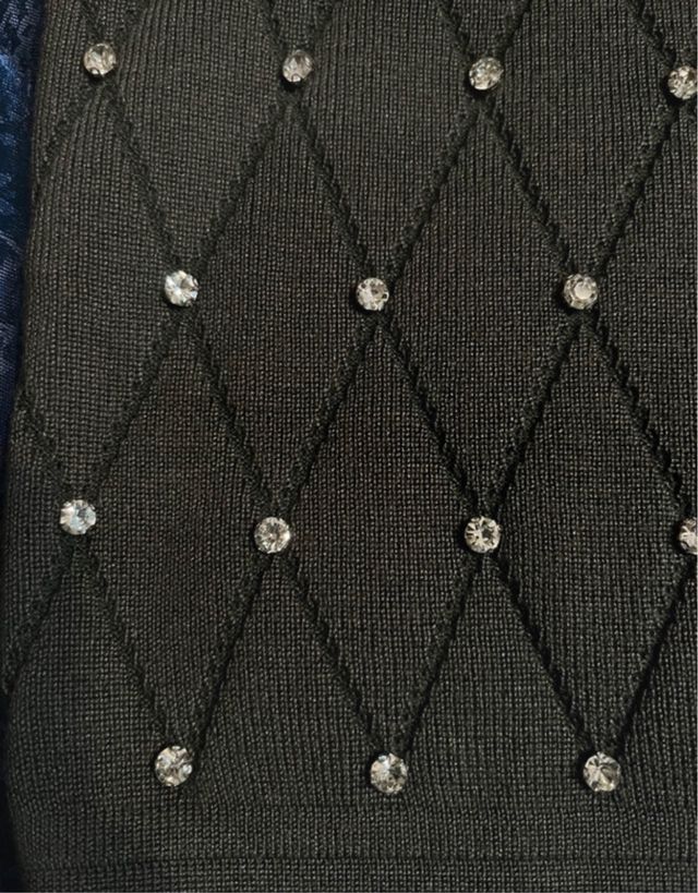 Maglia Filo con Brillantini Verde Oliva