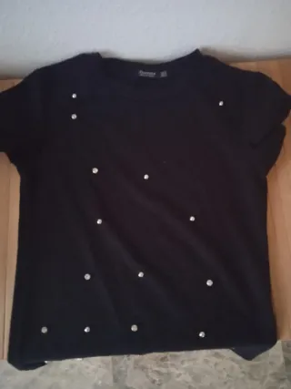 Camiseta Bershka Negra Talla XS