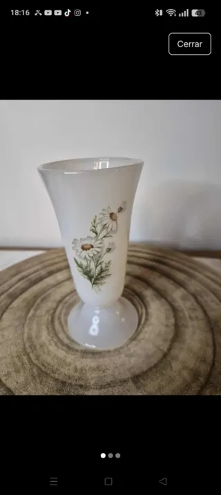 Jarrón Arcopal Margaritas Vidrio