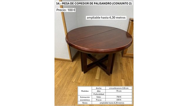 Mesa Comedor Palisandro Ampliable
