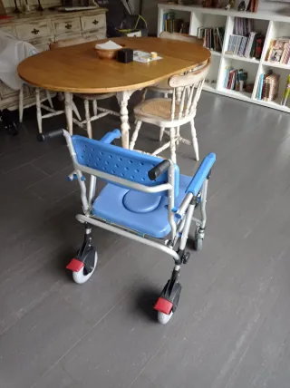 Silla ducha e inodoro 4 ruedas