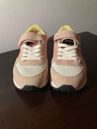 Zapatillas niña beige y rosa