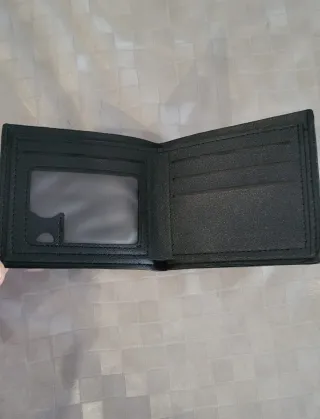 Portafoglio uomo Slim pelle nera bandiera USA