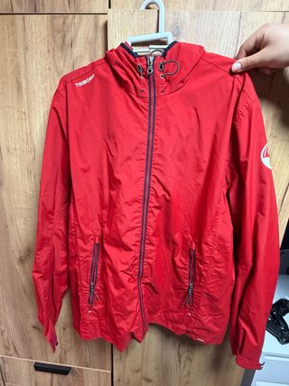 Chaqueta cortavientos impermeable Tribord roja