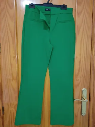 Pantalones Zara Verdes Mujer