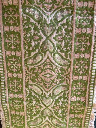 Lote de alfombras verde y beige reversible