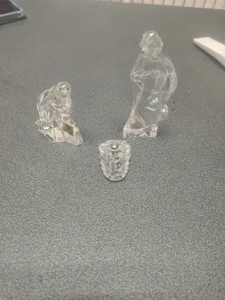 Natività in cristallo trasparente