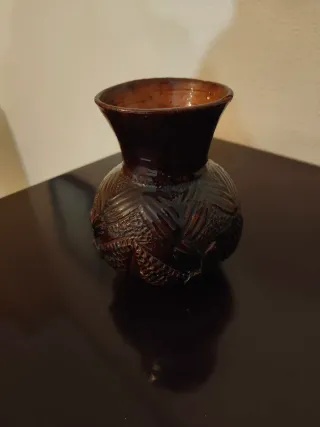 Jarra y jarrón cerámica vidriada antigua dragón