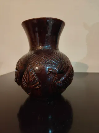 Jarra y jarrón cerámica vidriada antigua dragón