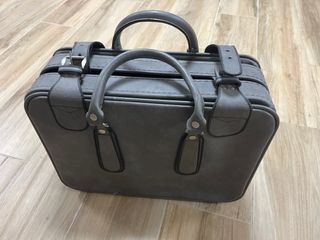 Maleta Vintage Piel Viajes Gris