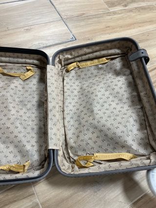 Maleta Vintage Piel Viajes Gris