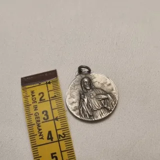 Medalla Sagrado Corazón Virgen Niño Antigua