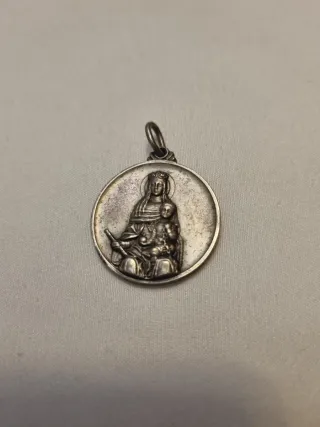 Medalla Sagrado Corazón Virgen Niño Antigua