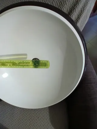 Lampada a sospensione marrone e bianca anni 60