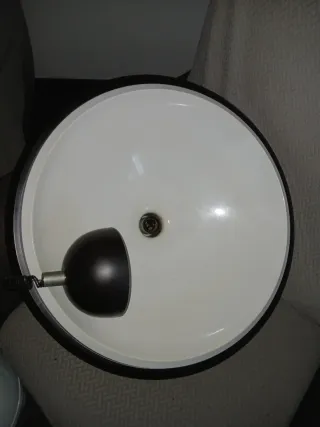 Lampada a sospensione marrone e bianca anni 60