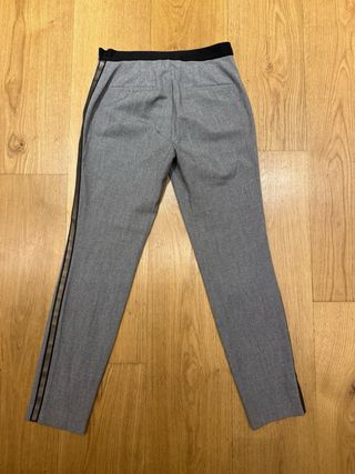 Pantalón ZARA Raya Lateral Gris Talla S