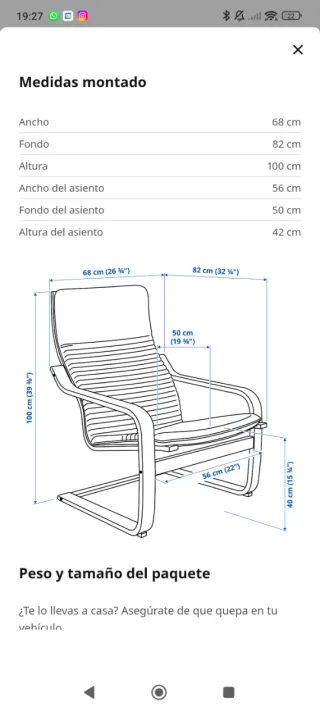 Sillón Poäng Ikea negro-marrón