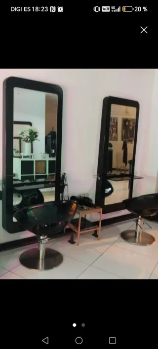 Tocador y silla de peluquería