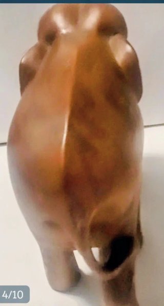 Escultura de teca: Elefante con cría