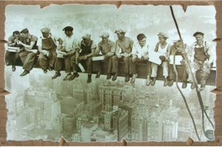 Pranzo in cima ad un grattacielo Stampa 30x45