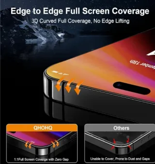 Protettivi schermo QHOHQ per iPhone 16 (3+3)