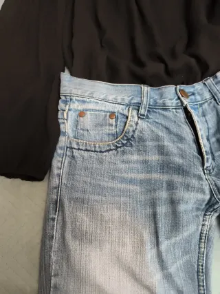 Conjunto camisa con Bordado y Pantalón Vaquero