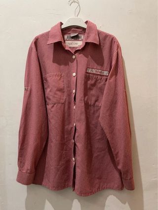 Camicia vintage a quadretti rossi e bianchi