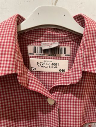 Camicia vintage a quadretti rossi e bianchi
