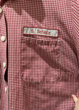 Camicia vintage a quadretti rossi e bianchi