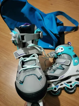 Patines Oxelo Talla 35-38 + Protecciones y bolsa.