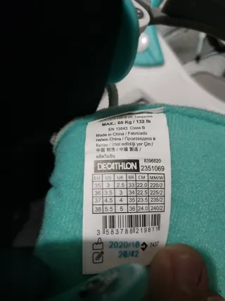 Patines Oxelo Talla 35-38 + Protecciones y bolsa.