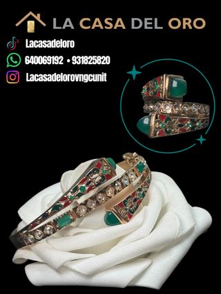 Conjunto indio anillo y pulsera oro 18 kt