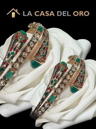 Conjunto indio anillo y pulsera oro 18 kt